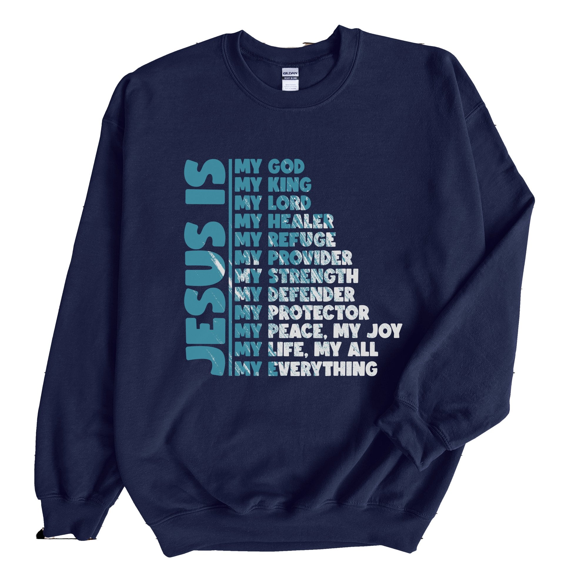 Jesus Is My Men's Fleece Unisex - Fit Sweatshirt - Navy - Jesus Passion Apparel