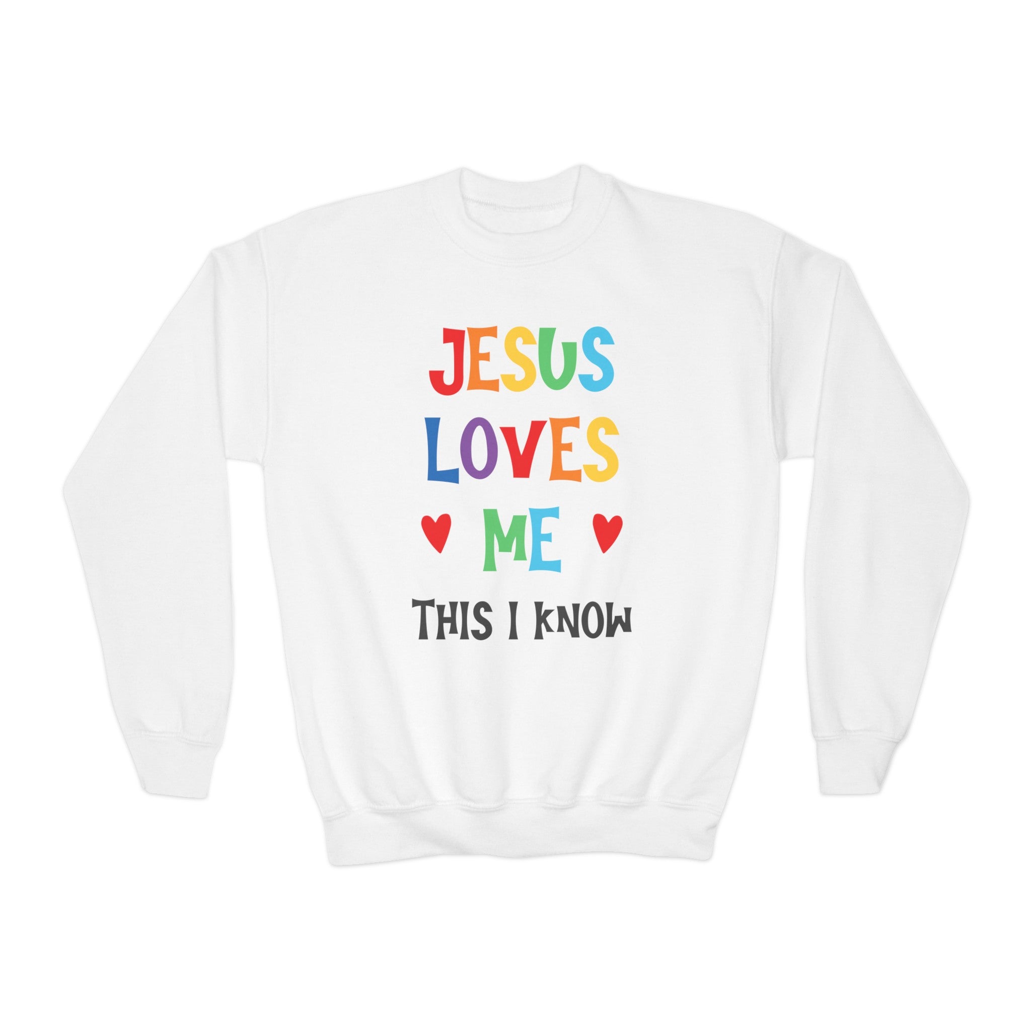 Jesus Loves Me Youth Crewneck Sweatshirt - Jesus Passion Apparel