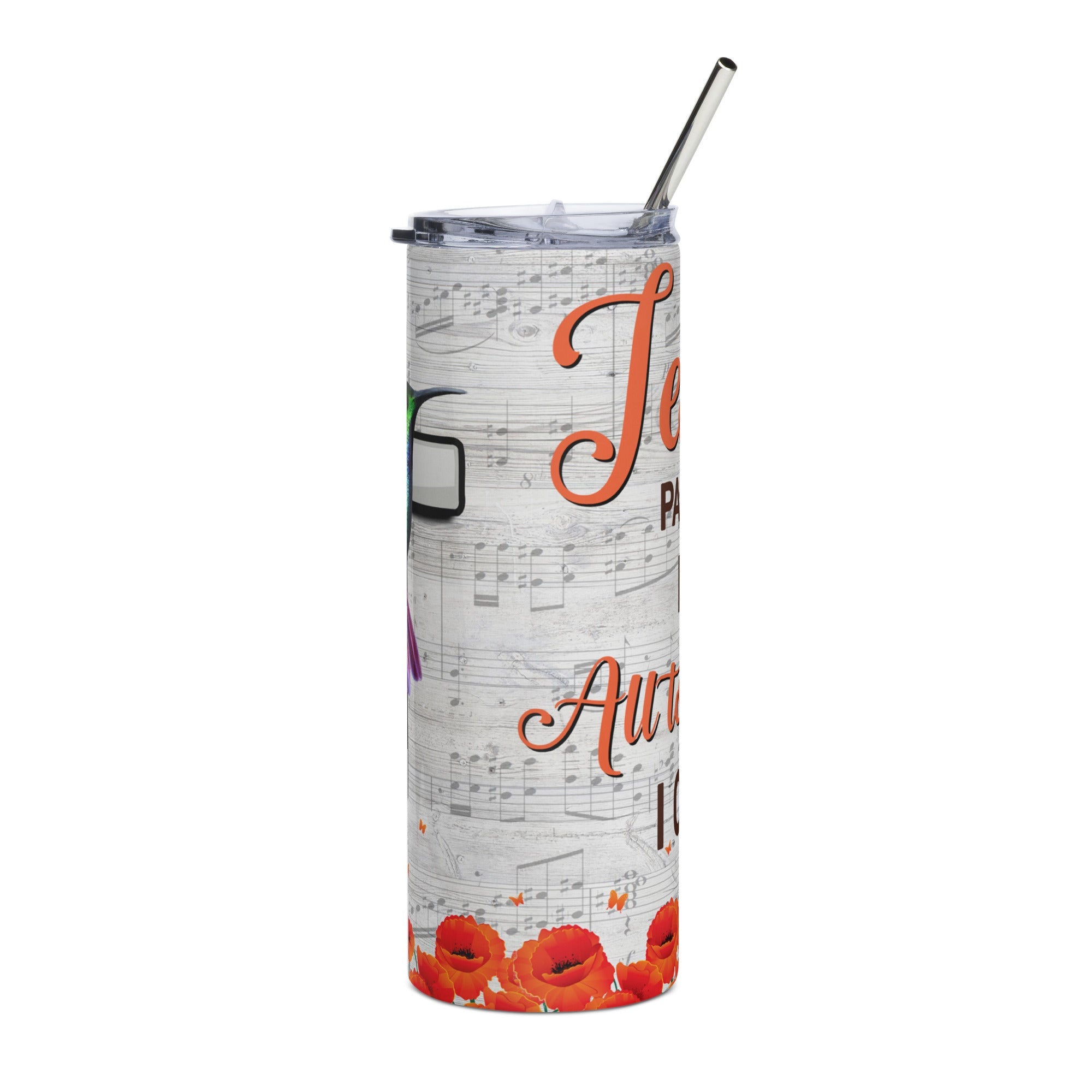 Jesus Paid It All Song Tumbler 20 oz - Stainless Steel Straw - Jesus Passion Apparel