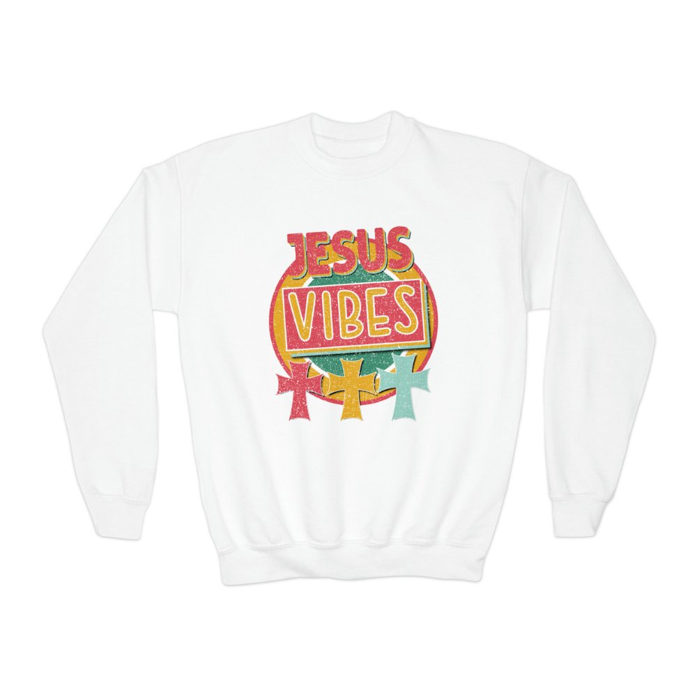 Jesus Vibes Youth Crewneck Sweatshirt - Jesus Passion Apparel