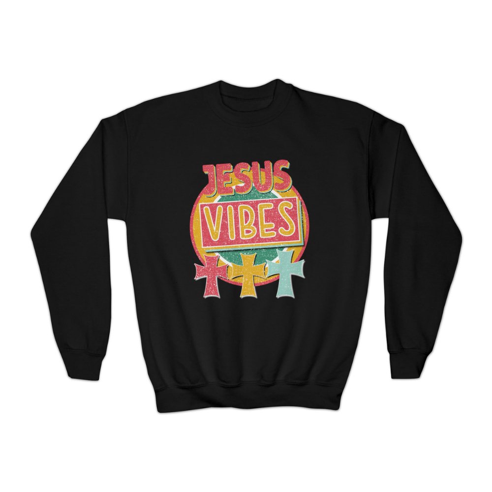 Jesus Vibes Youth Crewneck Sweatshirt - Jesus Passion Apparel