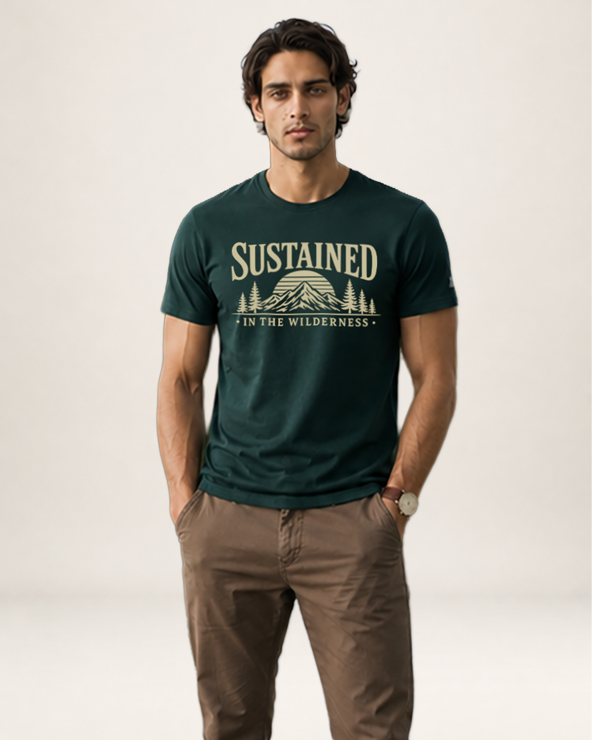 Back view of Sustained Tee.