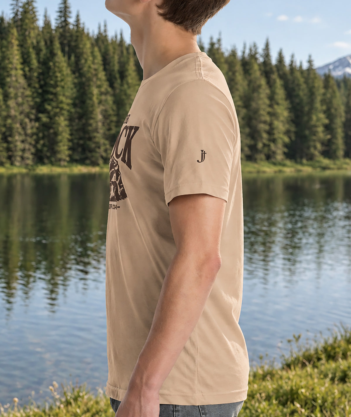 Sleeve and design detail of The Rock Tee.
