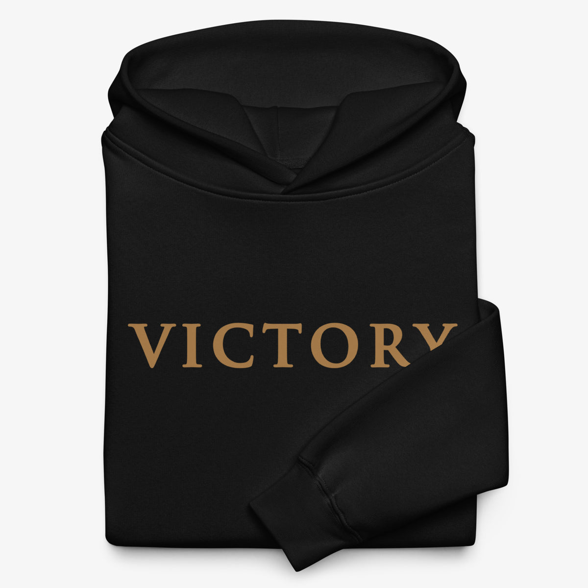 Folded view of Victory Hoodie.