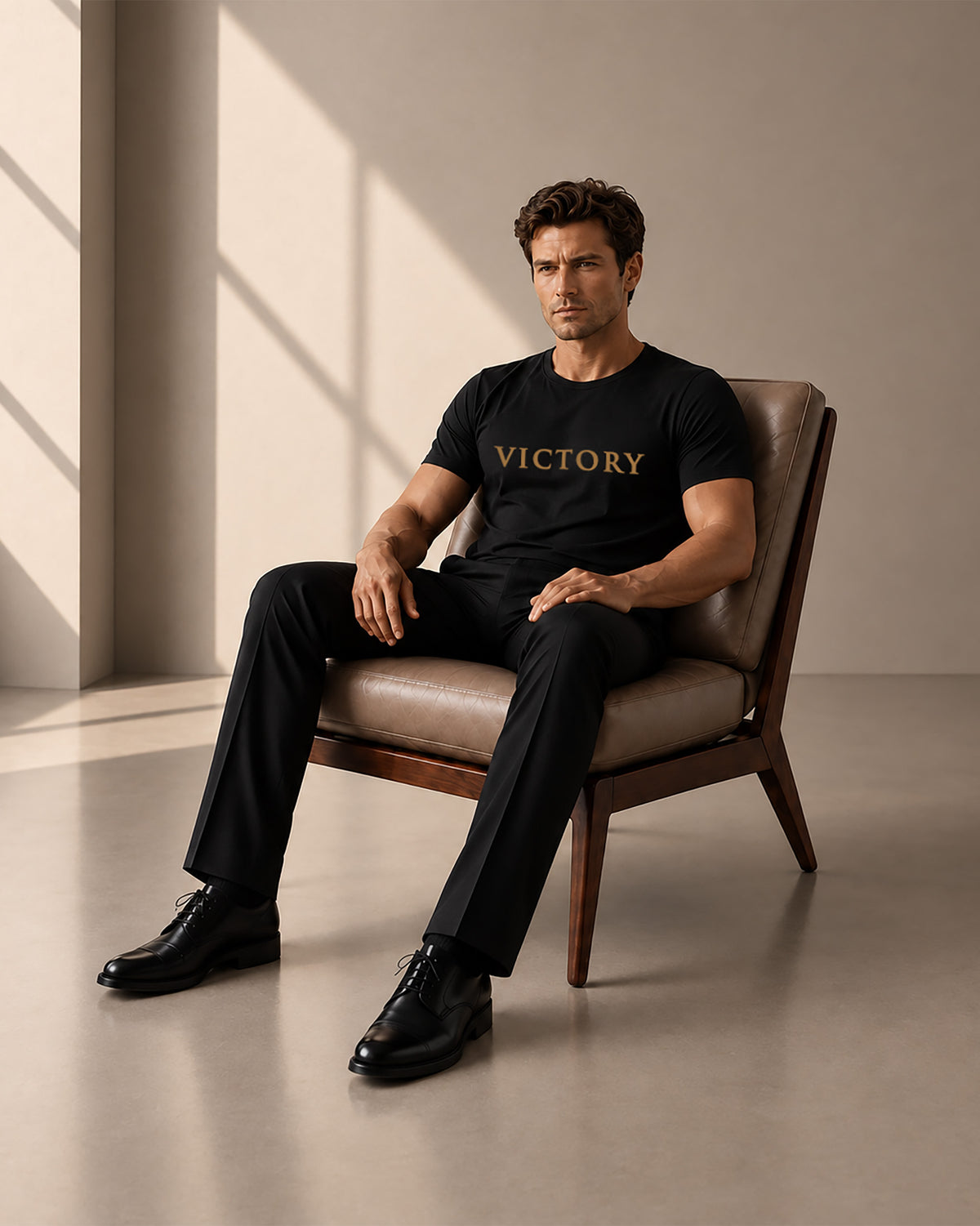 Lifestyle image featuring Victory Tee.