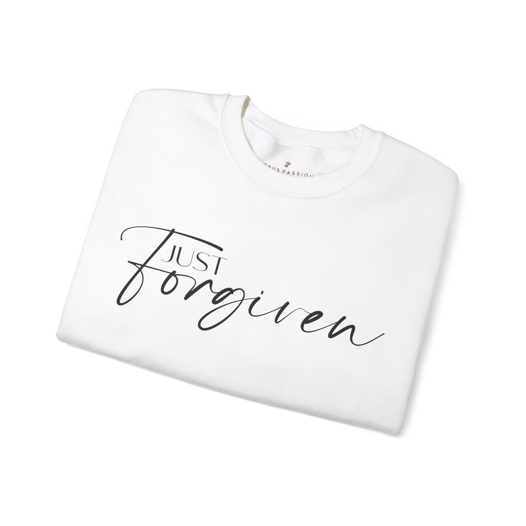 Just Forgiven Women's Fleece Unisex - Fit Sweatshirt White / Sport Grey - Jesus Passion Apparel