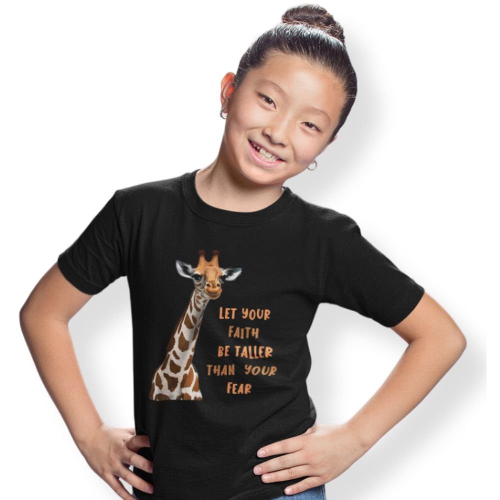 Let Faith be Taller Than Fear Giraffe Youth T-Shirt - Jesus Passion Apparel