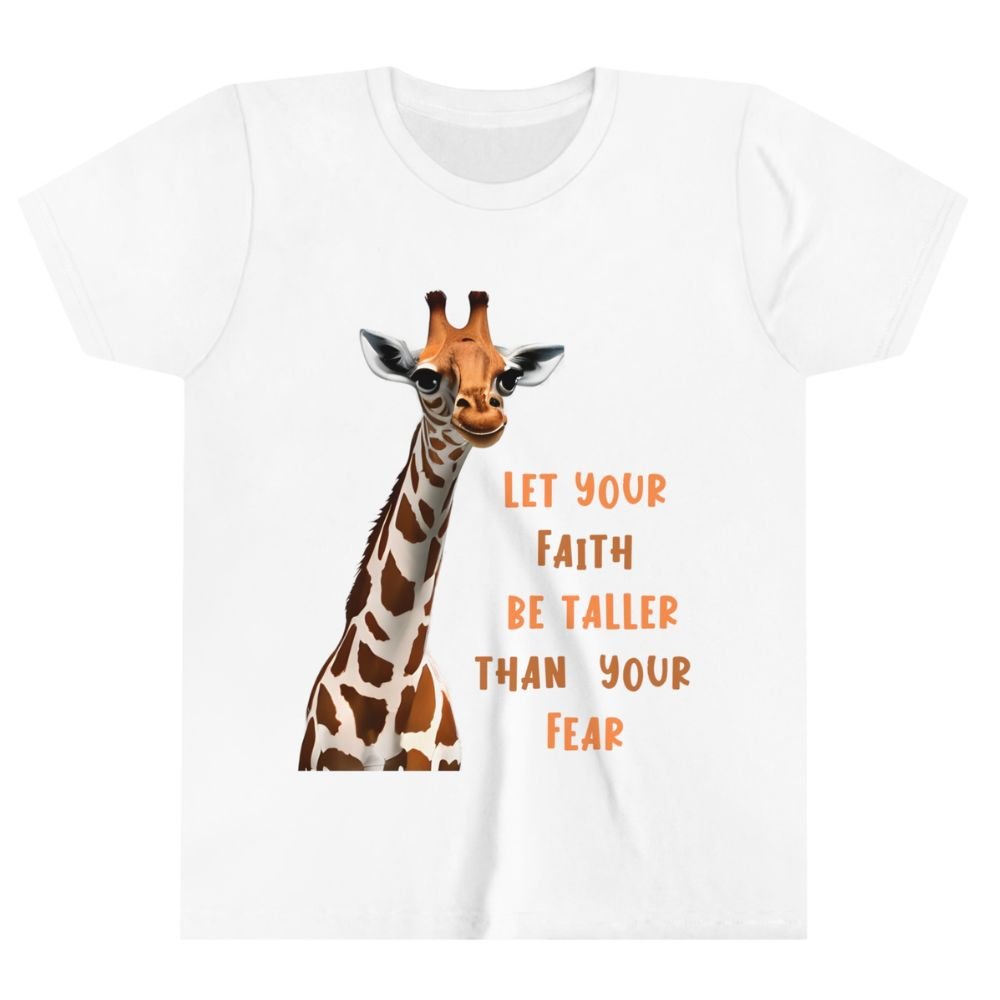 Let Faith be Taller Than Fear Giraffe Youth T-Shirt - Jesus Passion Apparel