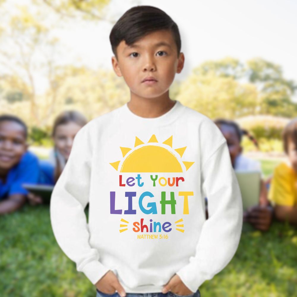 Let Your Light Shine Youth Crewneck Sweatshirt - Jesus Passion Apparel