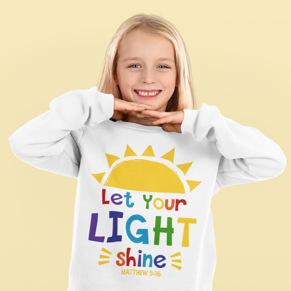 Let Your Light Shine Youth Crewneck Sweatshirt - Jesus Passion Apparel