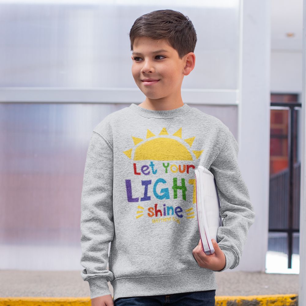 Let Your Light Shine Youth Crewneck Sweatshirt - Jesus Passion Apparel