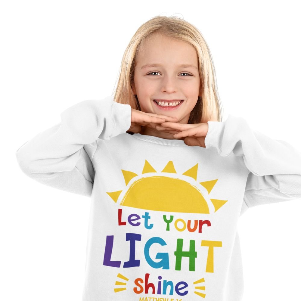 Let Your Light Shine Youth Crewneck Sweatshirt - Jesus Passion Apparel