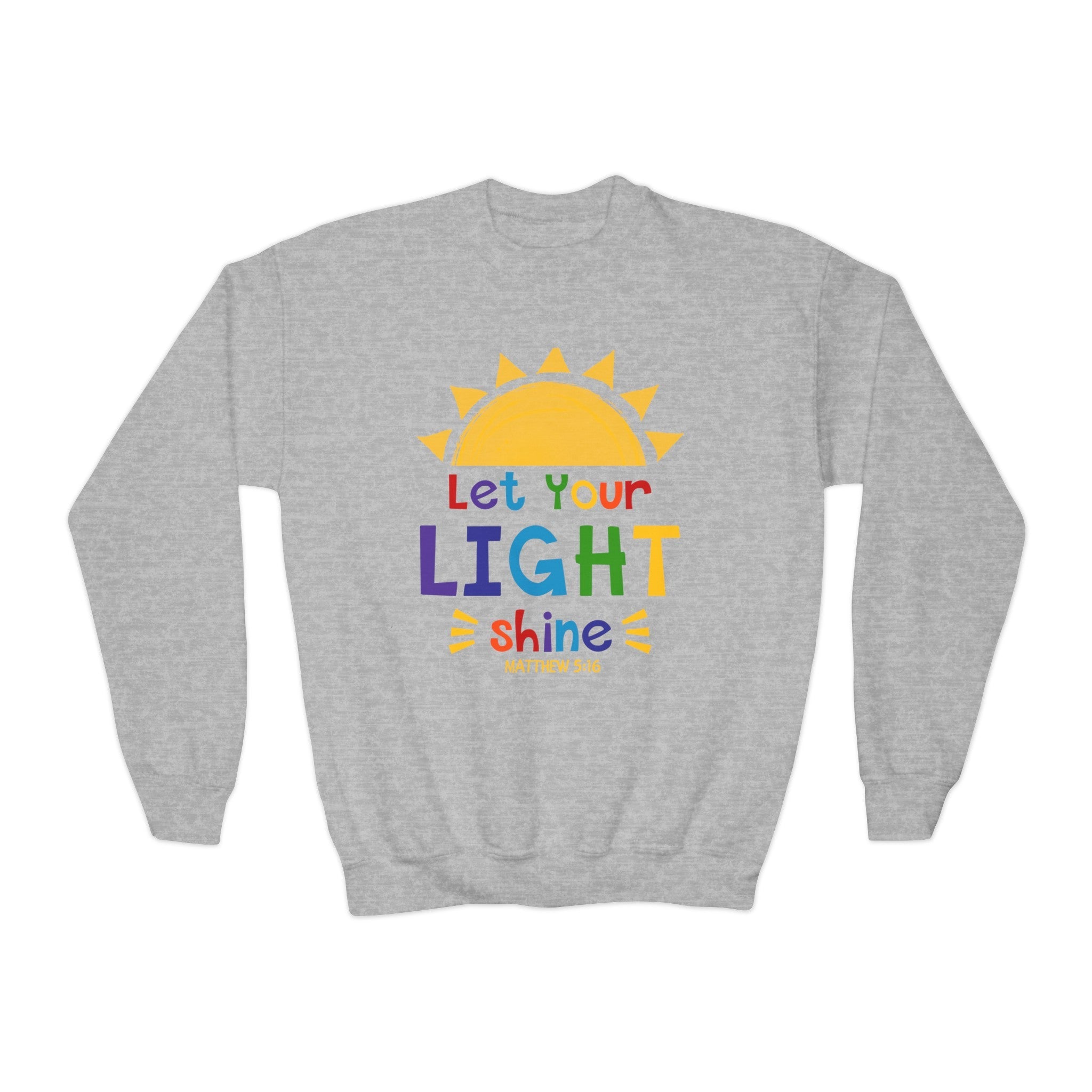 Let Your Light Shine Youth Crewneck Sweatshirt - Jesus Passion Apparel