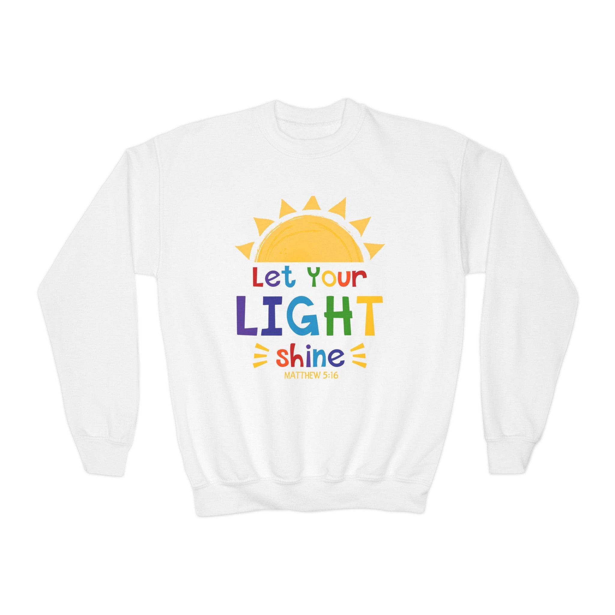 Let Your Light Shine Youth Crewneck Sweatshirt - Jesus Passion Apparel