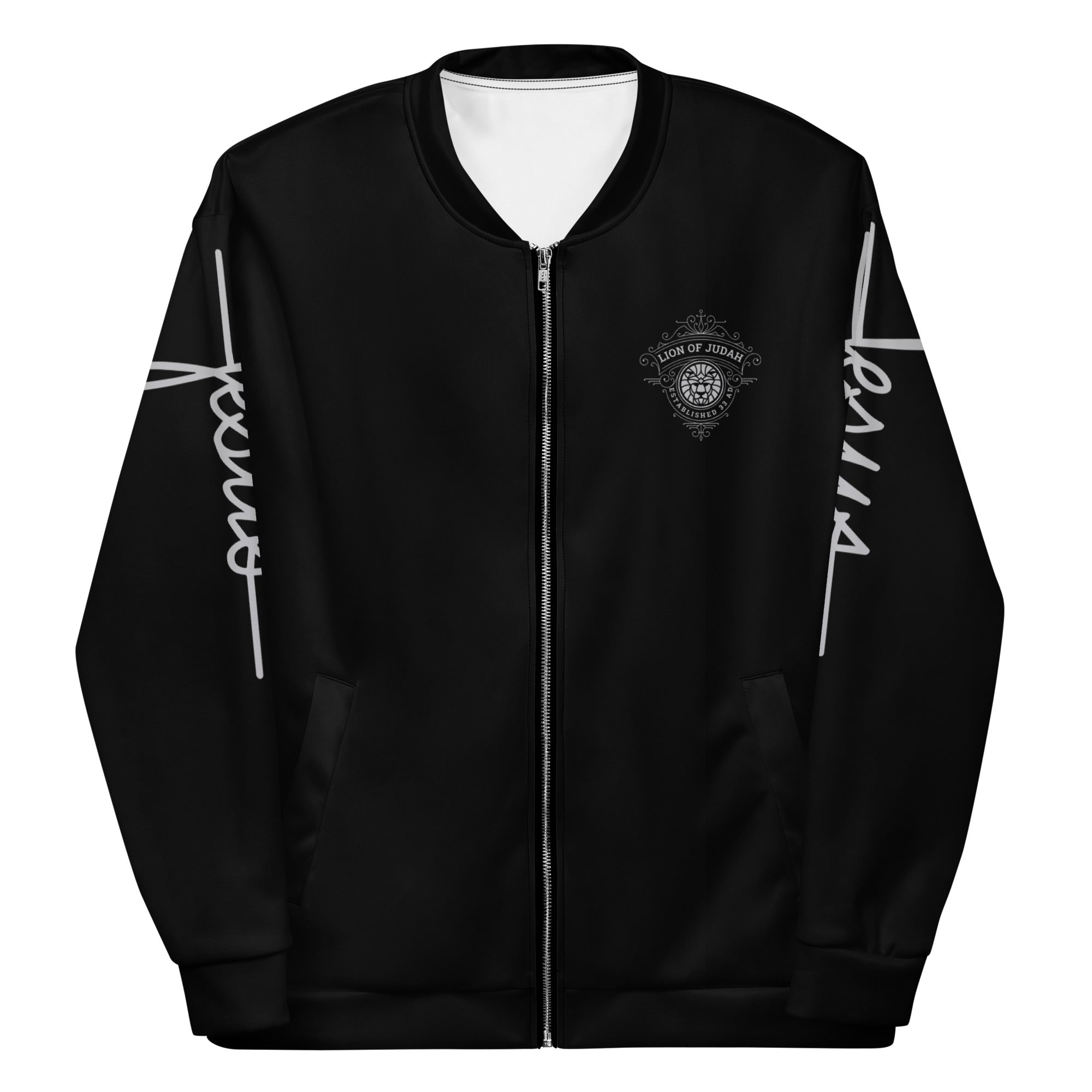 Lion of Judah Men's Black Bomber Jacket - Jesus Passion Apparel