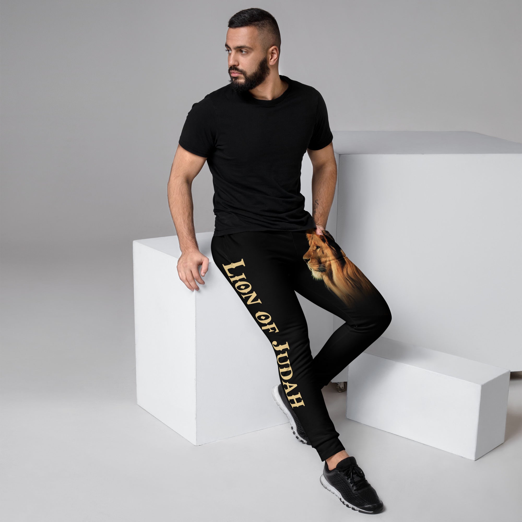 Lion Of Judah Men's Jogger Pants with Matching Hoodie Availble - Jesus Passion Apparel