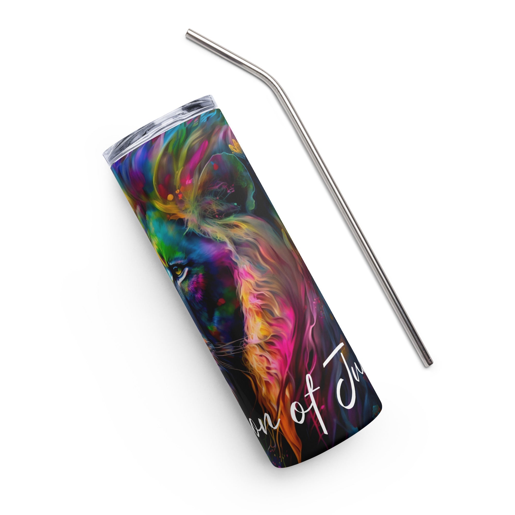 Lion of Judah Tumbler 20 oz - Stainless Steel Straw - Jesus Passion Apparel