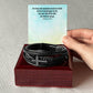 Lord Your God Will Be With You - Men's Cross and Black Braided Rope Bracelet - Jesus Passion Apparel