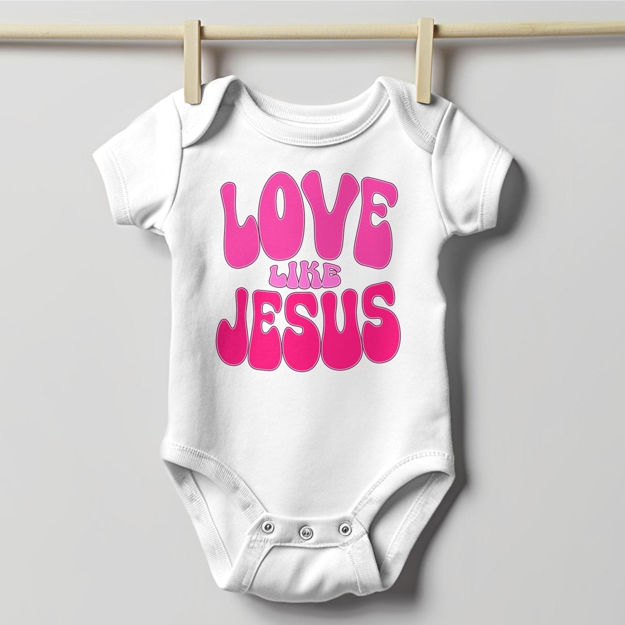 Love Like Jesus Groovy Infant Fine Jersey Bodysuit - Jesus Passion Apparel