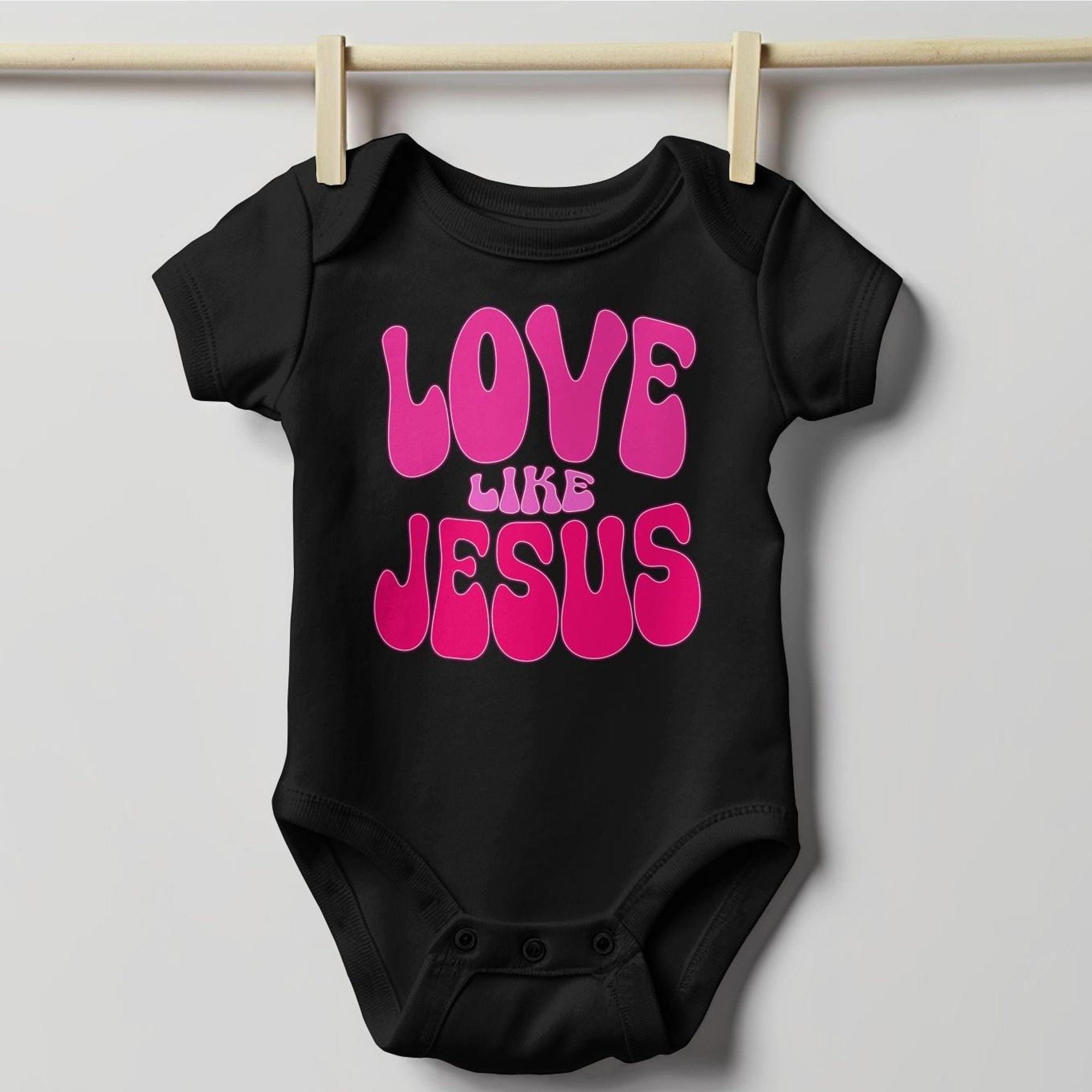 Love Like Jesus Groovy Infant Fine Jersey Bodysuit - Jesus Passion Apparel