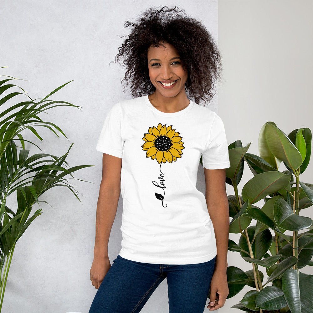 Love Sunflower Vertical Jersey Short Sleeve T-Shirt - Jesus Passion Apparel