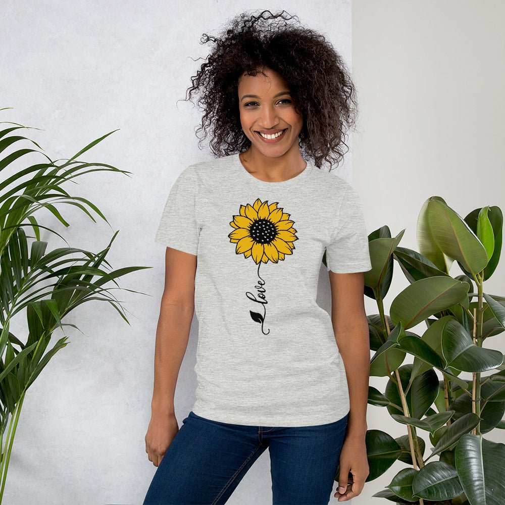 Love Sunflower Vertical Jersey Short Sleeve T-Shirt - Jesus Passion Apparel