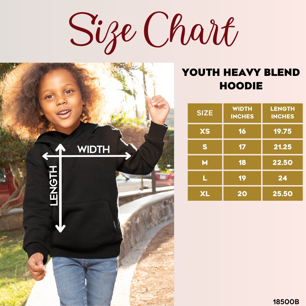 Made in His Image Rainbow Youth Girl's Heavy Blend Hoodie - Design on Front and Back - Jesus Passion Apparel