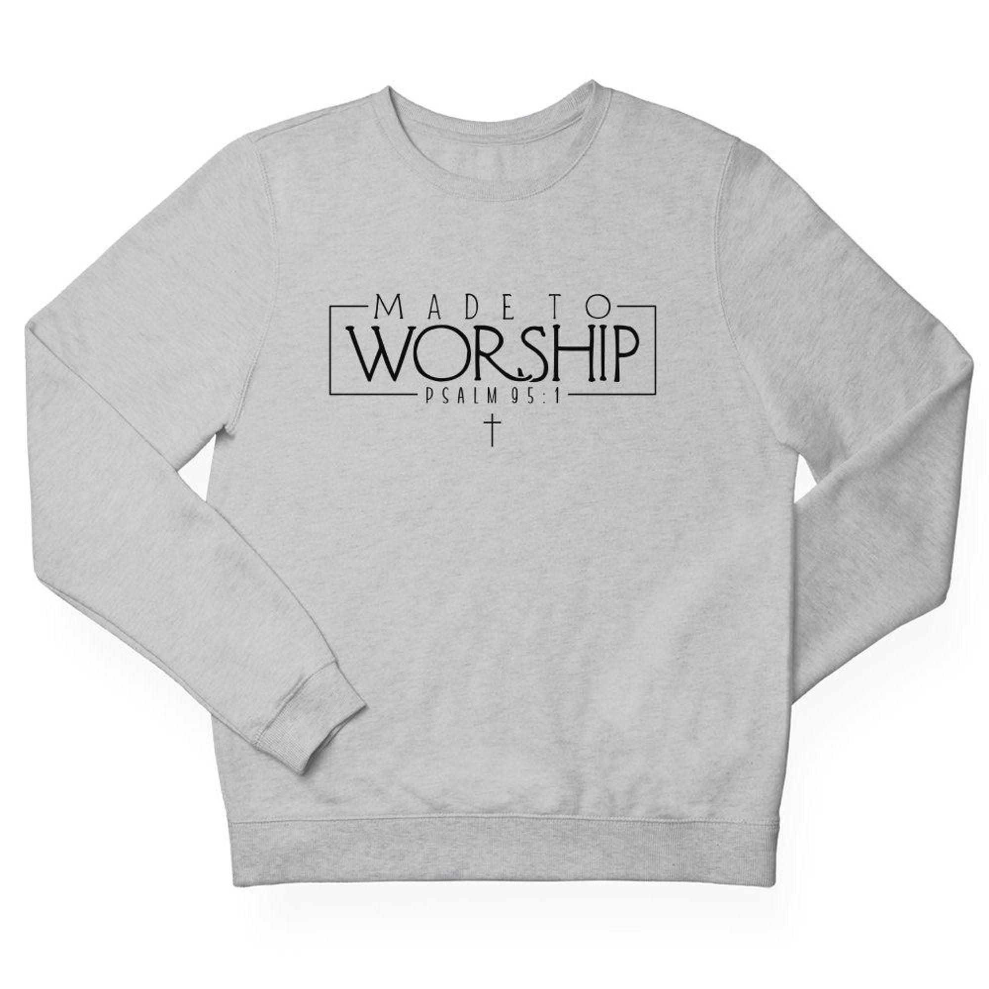 Made to Worship Psalm 95:1 Men's Fleece Unisex Sweatshirt - Sport Grey - Jesus Passion Apparel