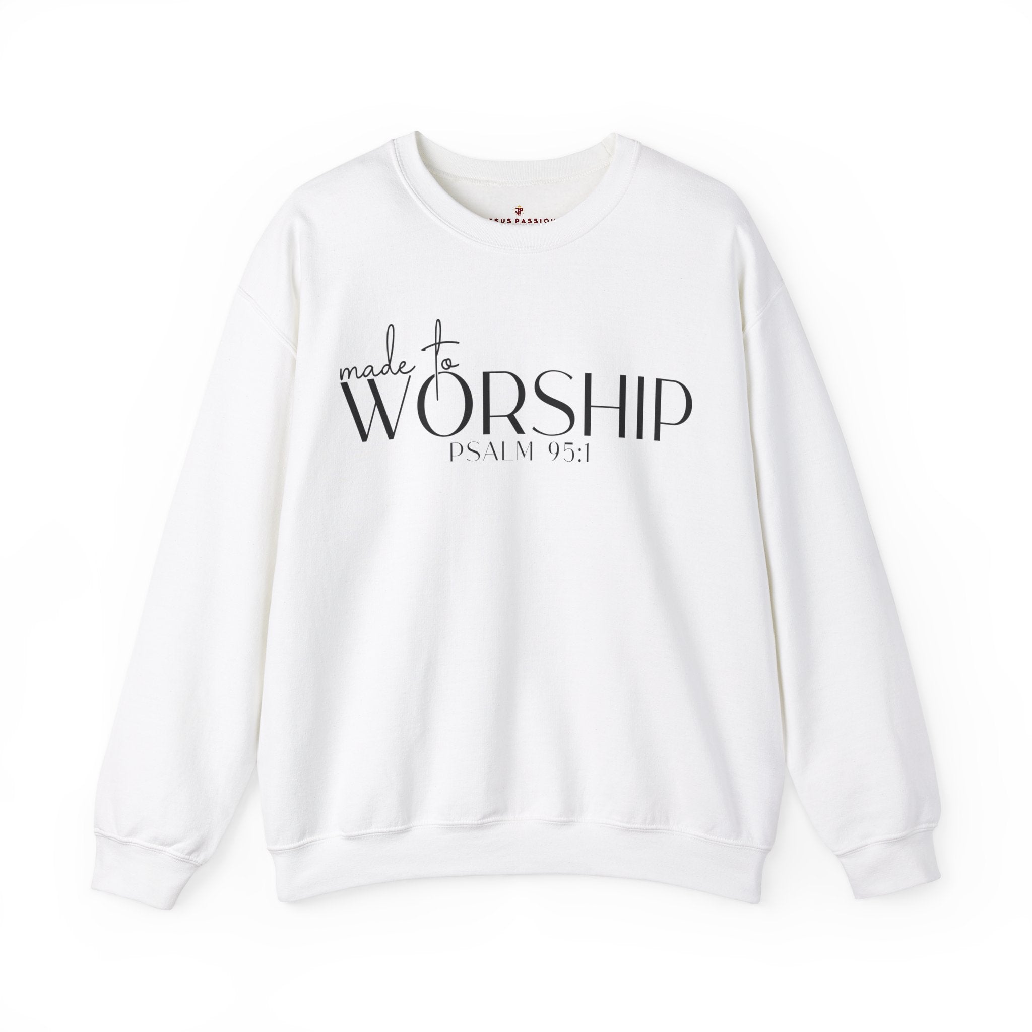 Made to Worship Women's Fleece Unisex - Fit Sweatshirt White / Sport Gray - Jesus Passion Apparel