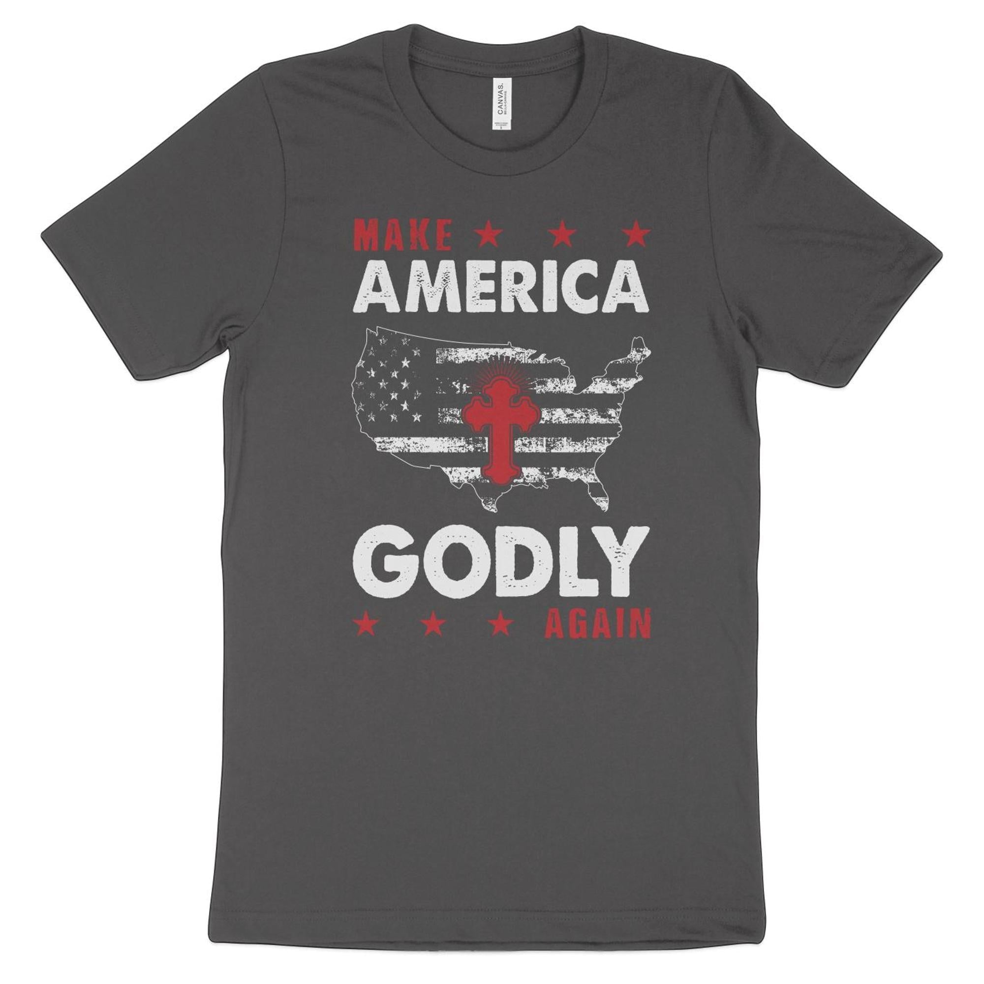 Make America Godly Again Women's Short Sleeve Patriotic T-shirt - Jesus Passion Apparel