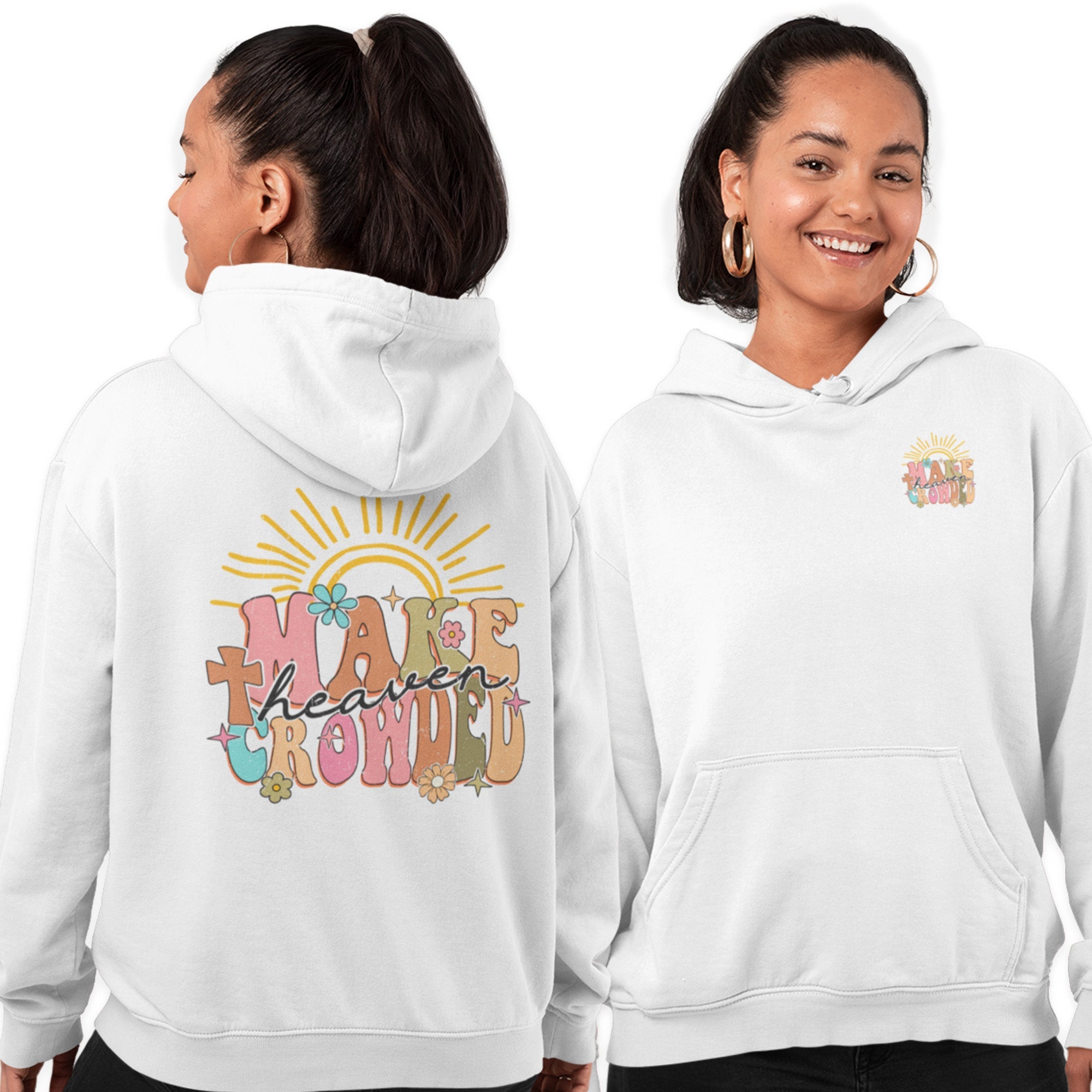 Make Heaven Crowded Retro - Inspired Unisex - Fit Hoodie - Jesus Passion Apparel