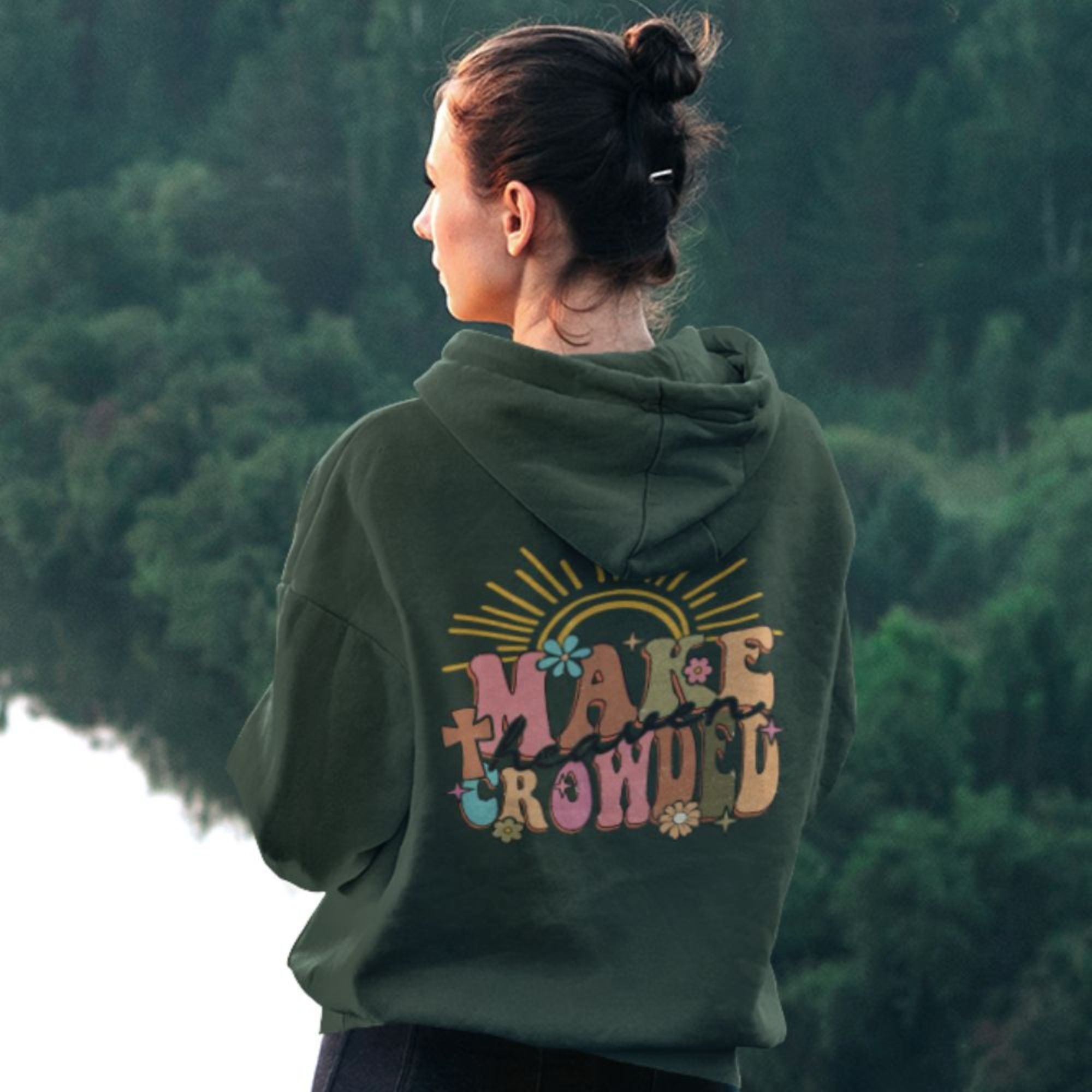 Make Heaven Crowded Retro - Inspired Unisex - Fit Hoodie - Jesus Passion Apparel