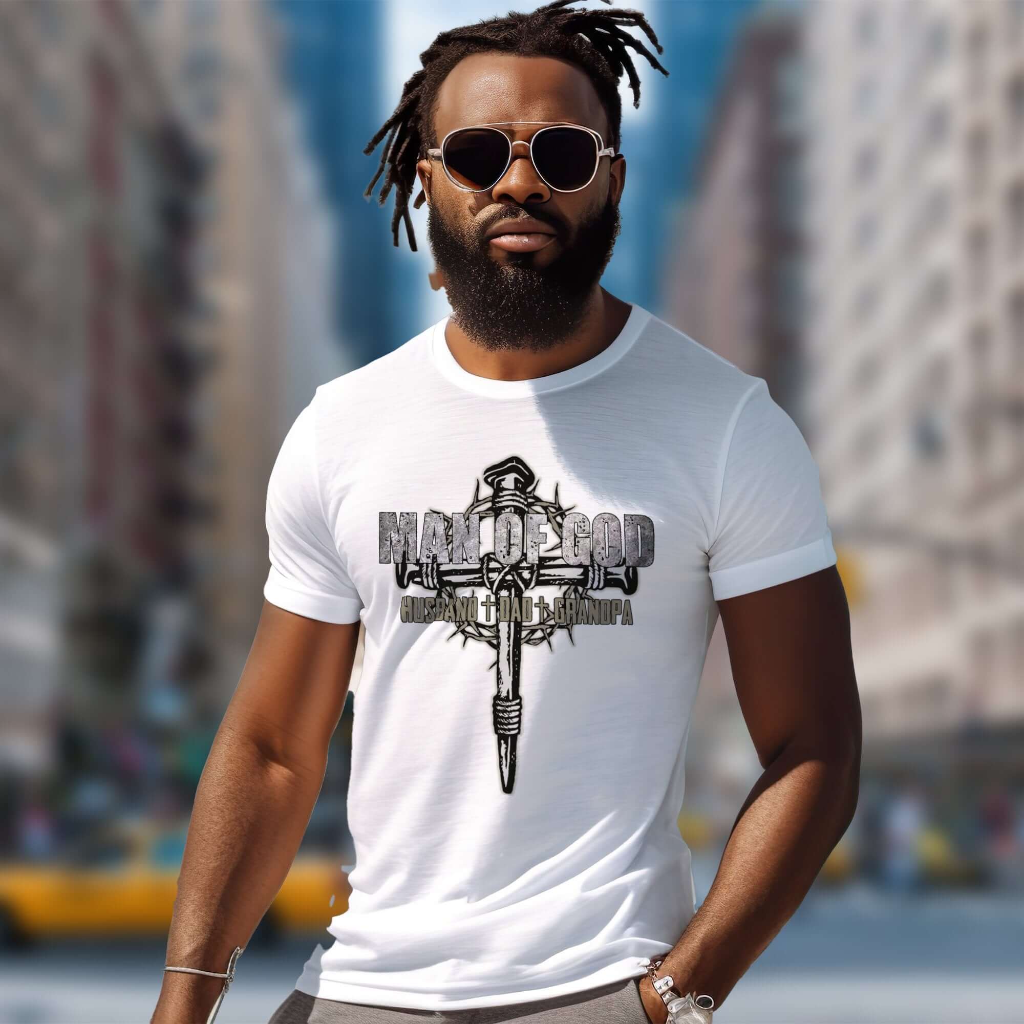 Man of God Husband Dad Grandpa Men's Jersey Short Sleeve Tee - Jesus Passion Apparel