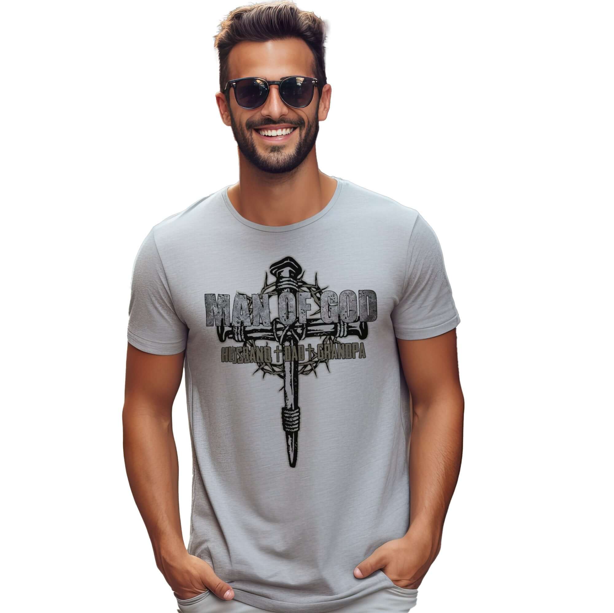 Man of God Husband Dad Grandpa Men's Jersey Short Sleeve Tee - Jesus Passion Apparel