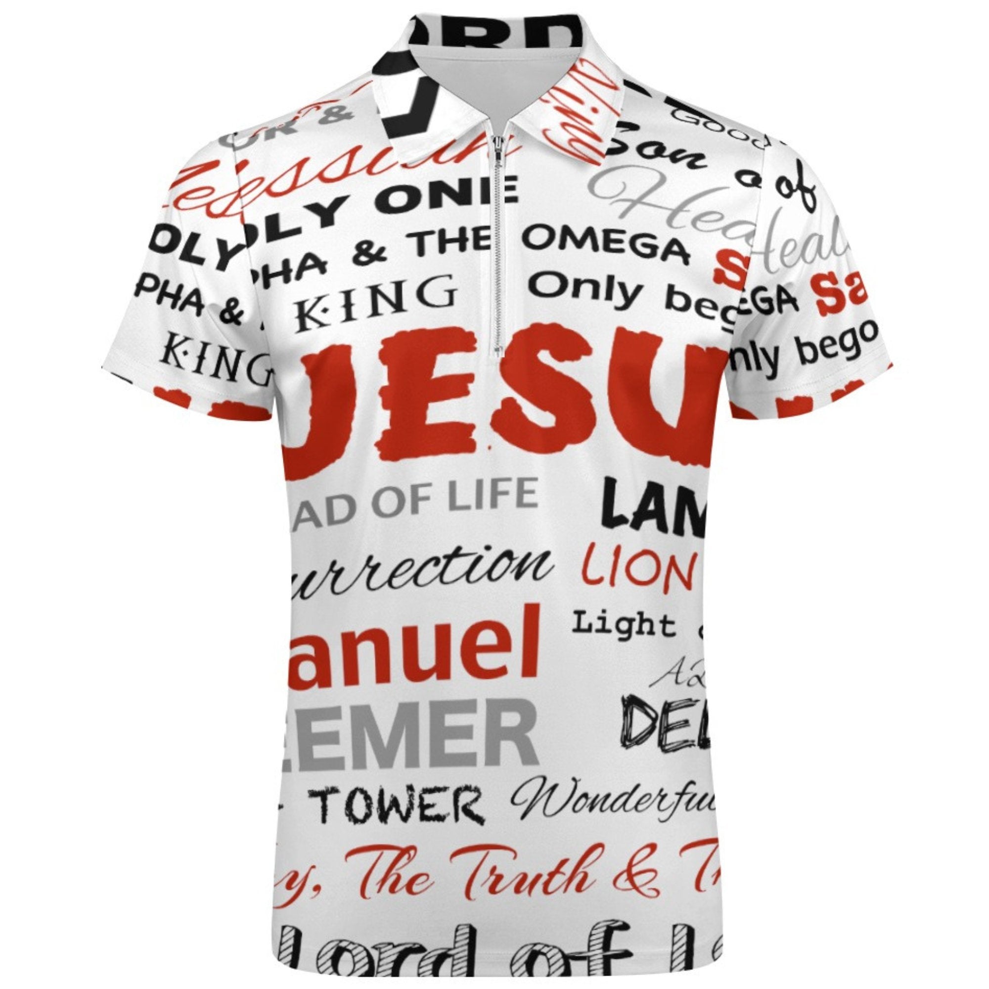 Many Names of Jesus Short Sleeve Polo Shirt - Jesus Passion Apparel