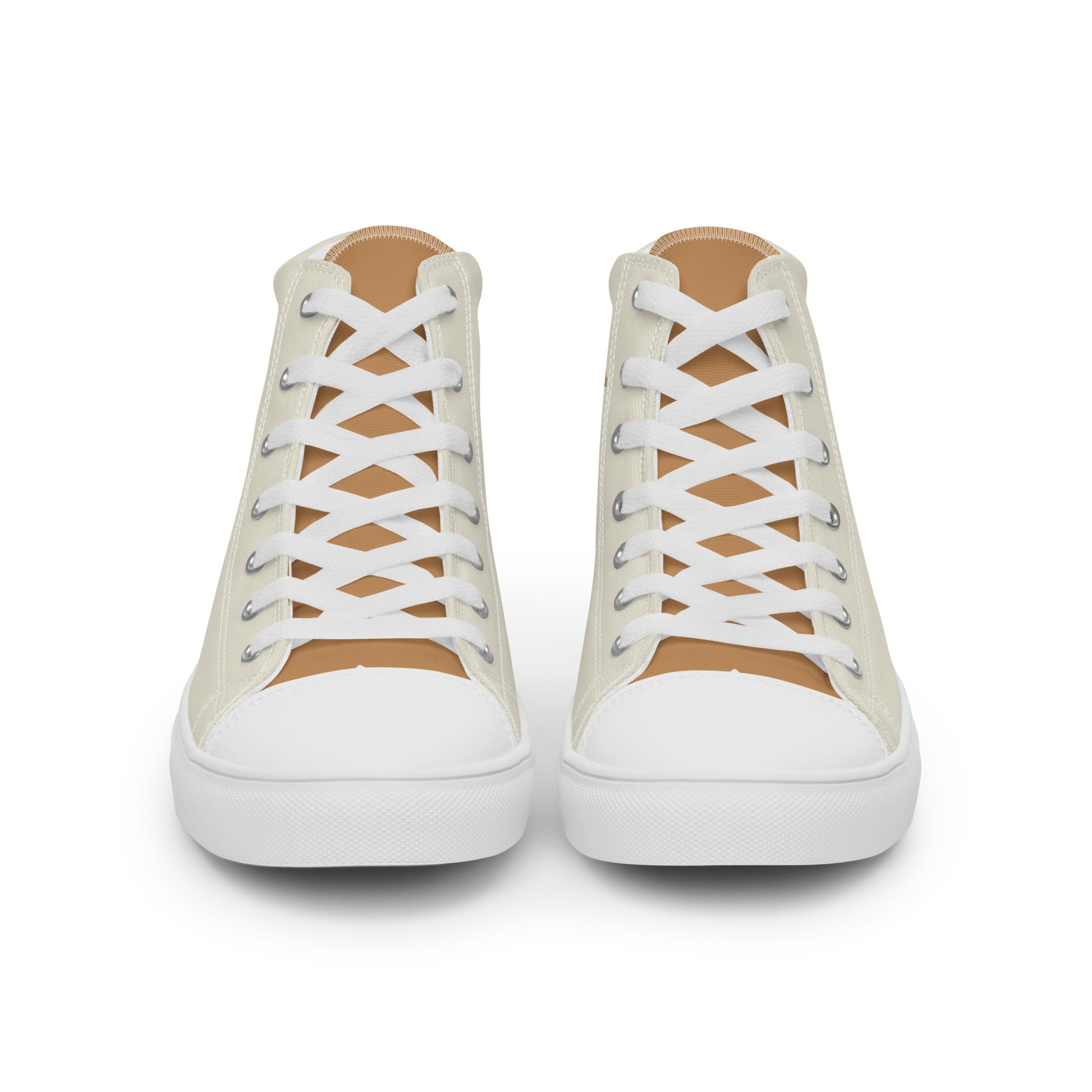 Yahweh Cream and Gold Men’s High Top Canvas Shoes Size: 5 Jesus Passion Apparel