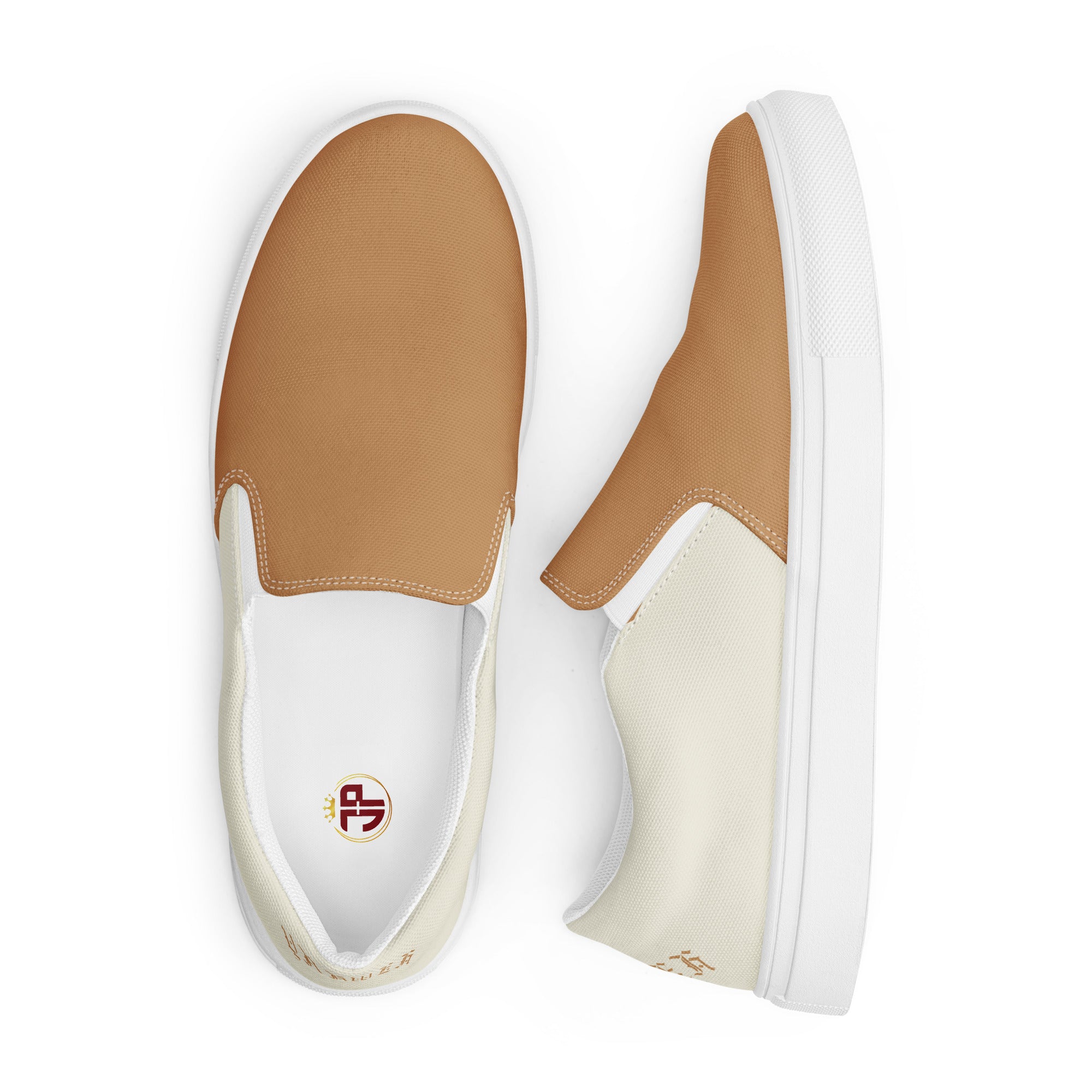 Yahweh Men’s Slip On Canvas Shoes Cream Size: 5 Jesus Passion Apparel