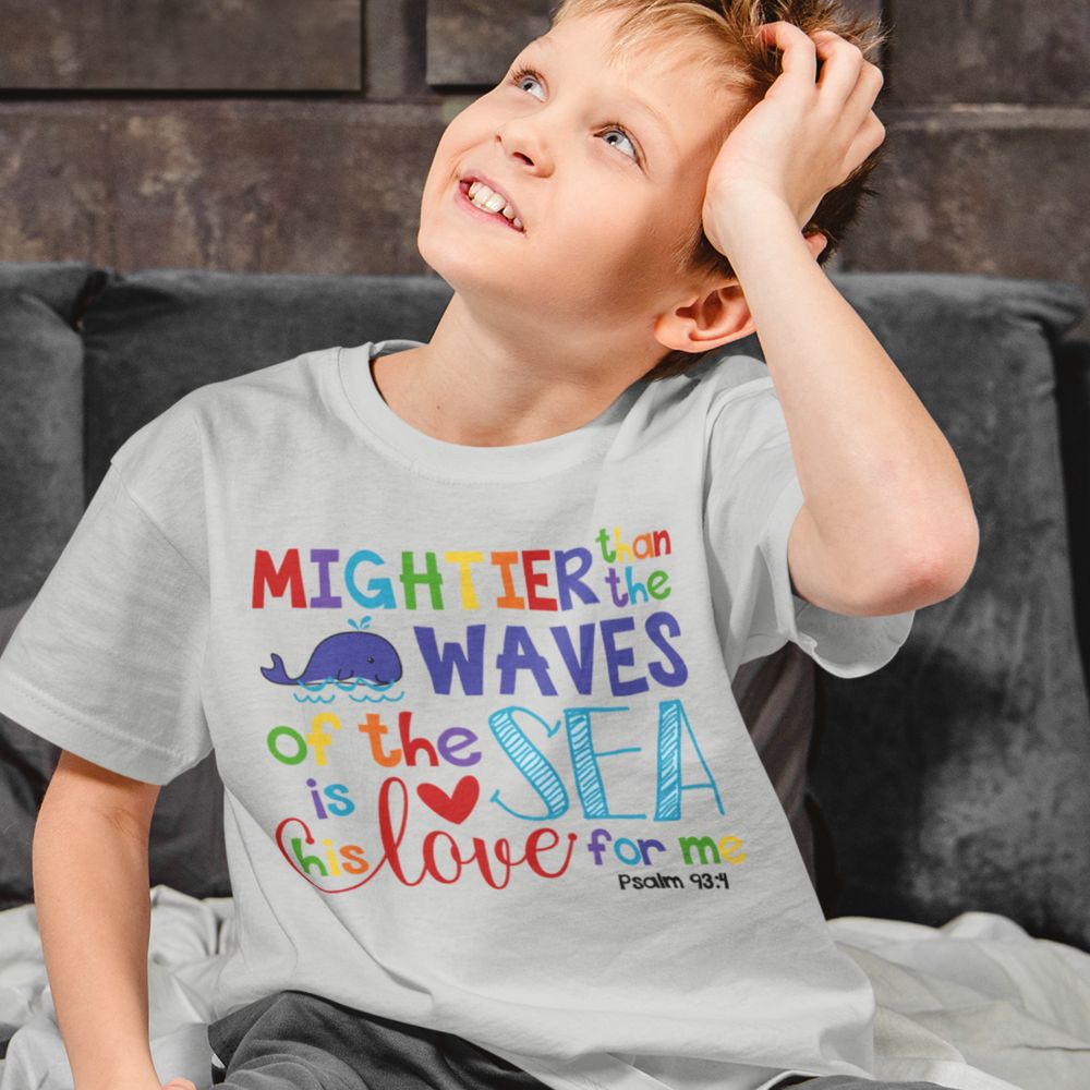 Mightier Than the Waves Youth Relaxed - Fit T-Shirt - Jesus Passion Apparel