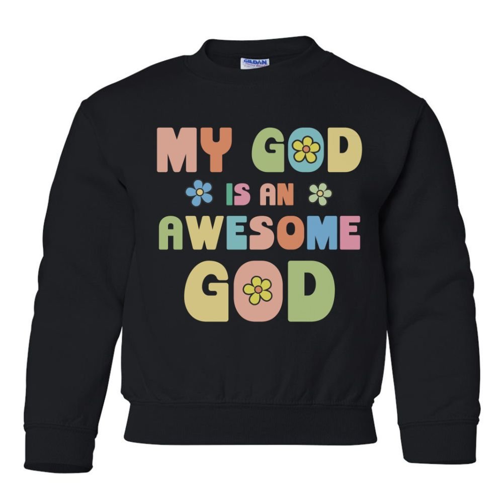 My God Awesome God Youth Crewneck Sweatshirt - Jesus Passion Apparel