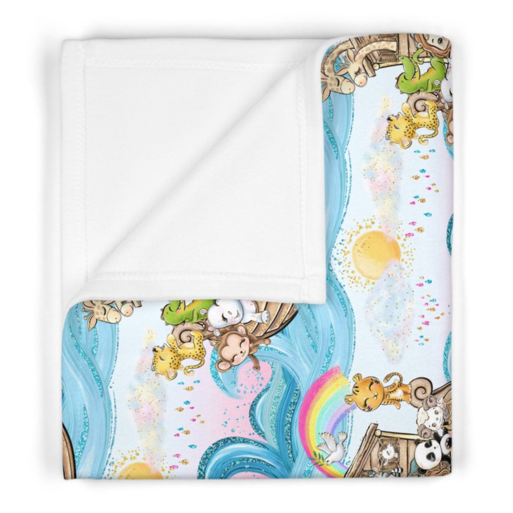 Noah's Ark - The Sun Comes Out Soft Fleece Baby Blanket - Jesus Passion Apparel