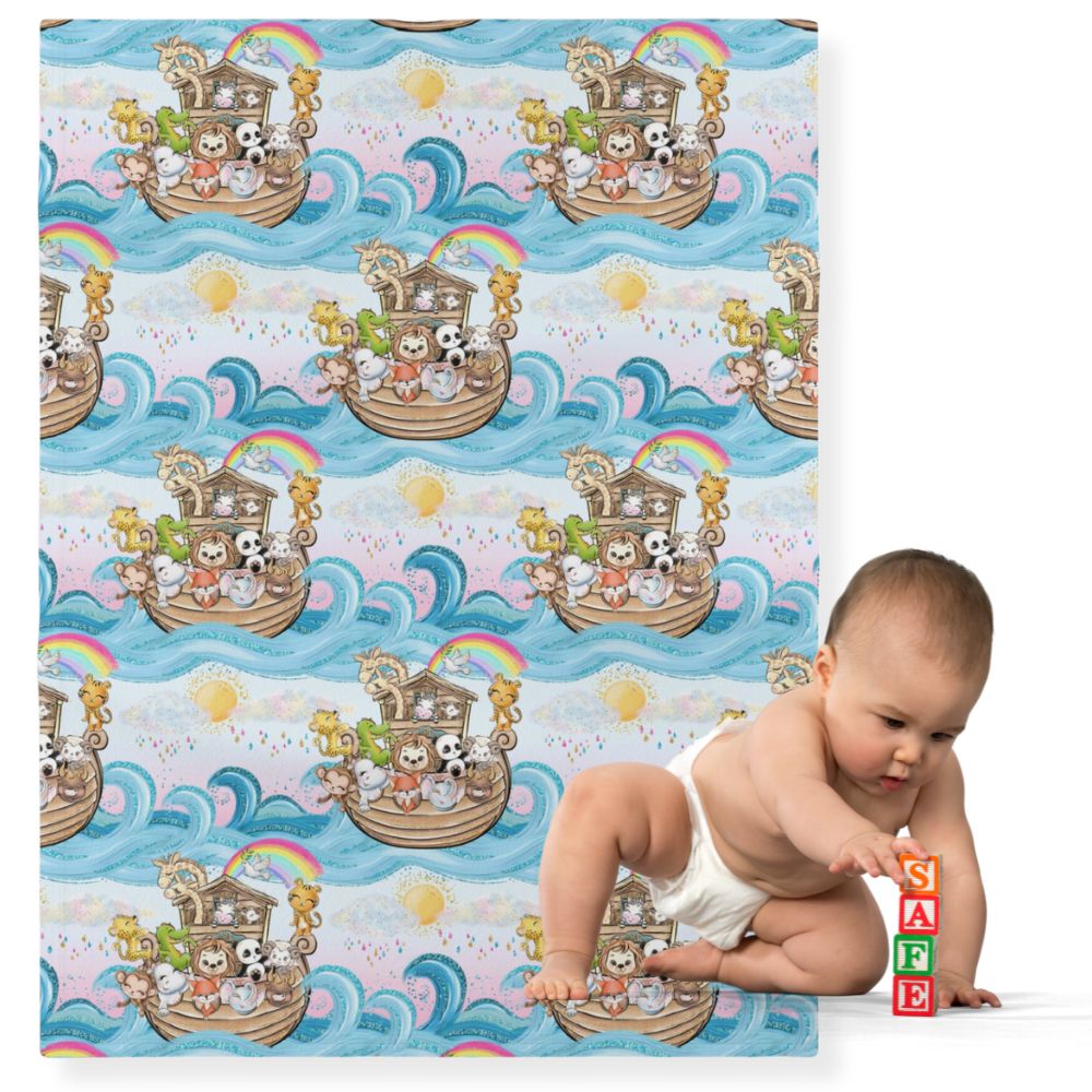 Noah's Ark - The Sun Comes Out Soft Fleece Baby Blanket - Jesus Passion Apparel