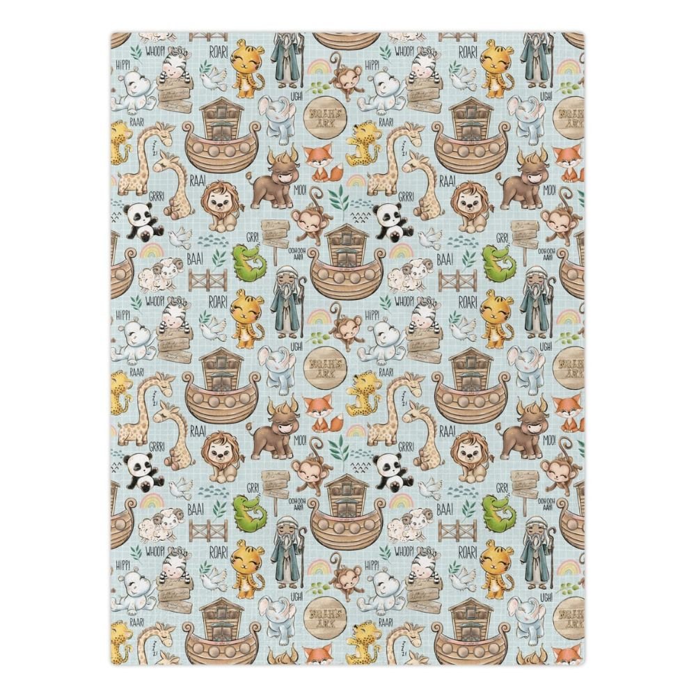 Noah's Ark Velveteen Minky Blanket - Jesus Passion Apparel