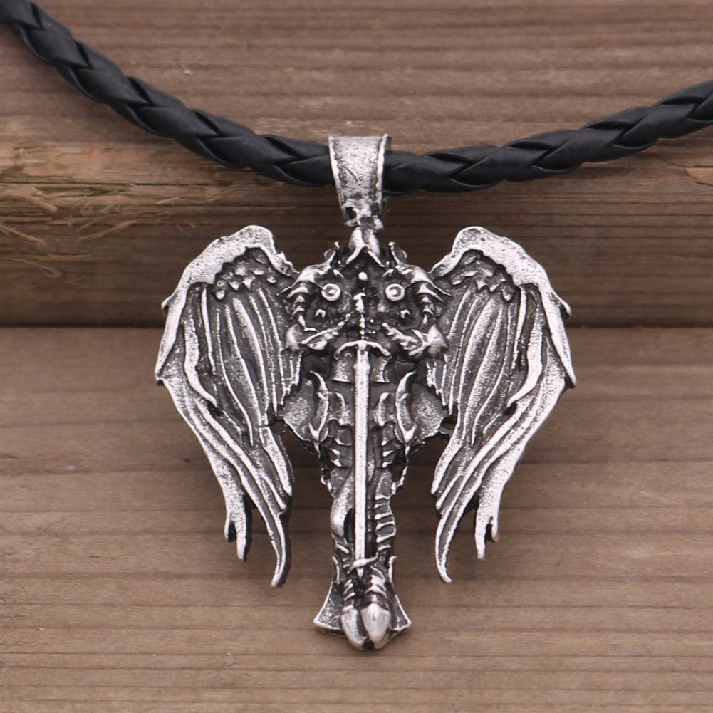 Old World Cross and Angel Wings Necklace - Jesus Passion Apparel