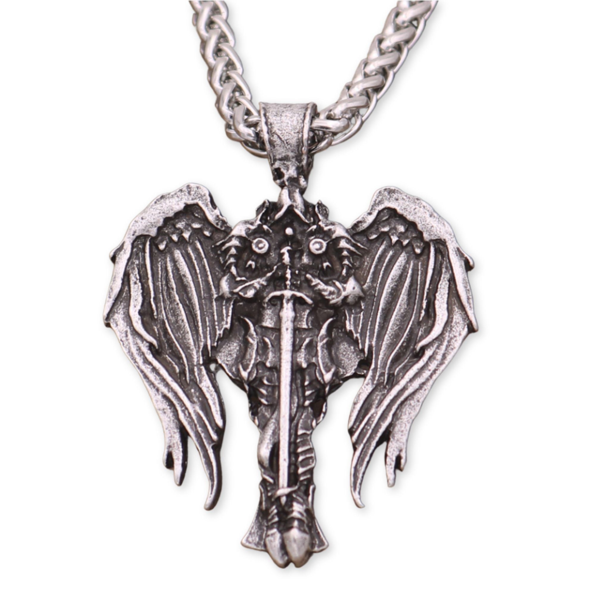 Old World Cross and Angel Wings Necklace - Jesus Passion Apparel