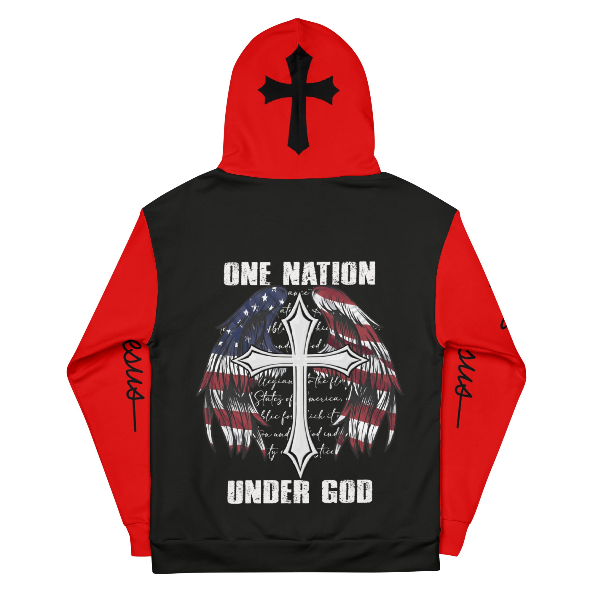 One Nation Under God Men's Fleece Hoodie - Jesus Passion Apparel