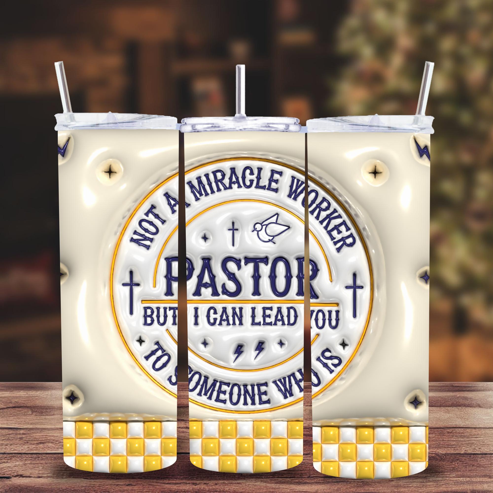 Pastor I Can Lead You 20 oz Tumbler - Stainless Steel Straw - Jesus Passion Apparel