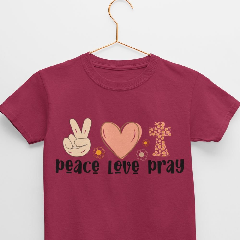 Peace Love Pray Toddler's Fine Jersey Tee - Jesus Passion Apparel