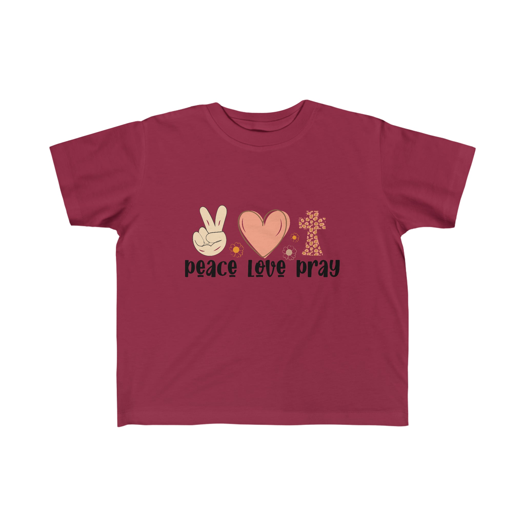 Peace Love Pray Toddler's Fine Jersey Tee - Jesus Passion Apparel