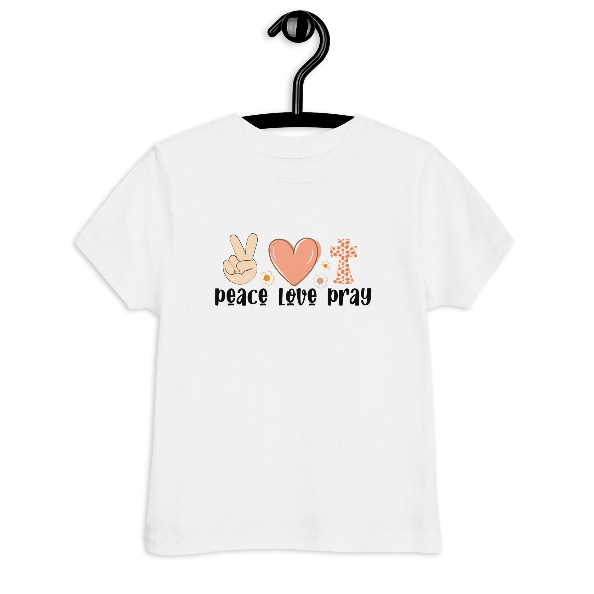 Peace Love Pray Toddler's Fine Jersey Tee - Jesus Passion Apparel