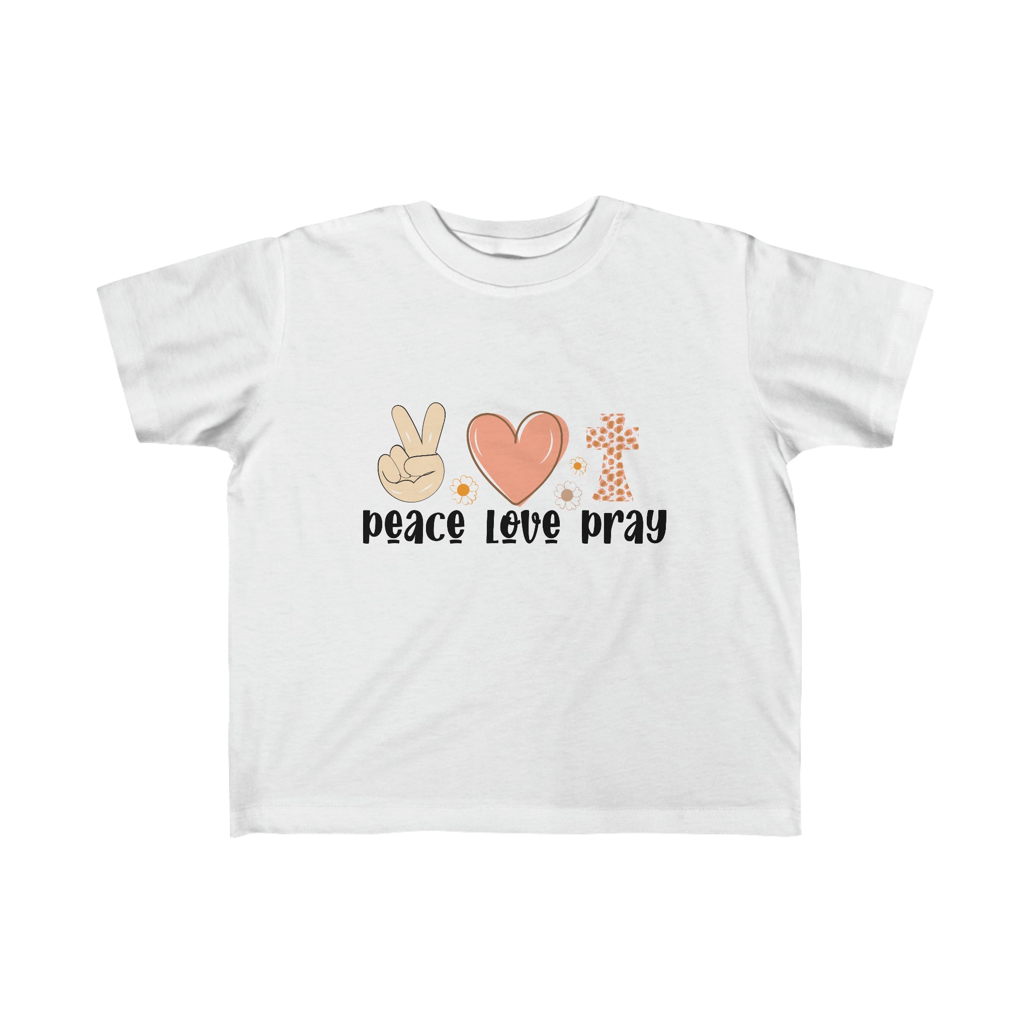 Peace Love Pray Toddler's Fine Jersey Tee - Jesus Passion Apparel